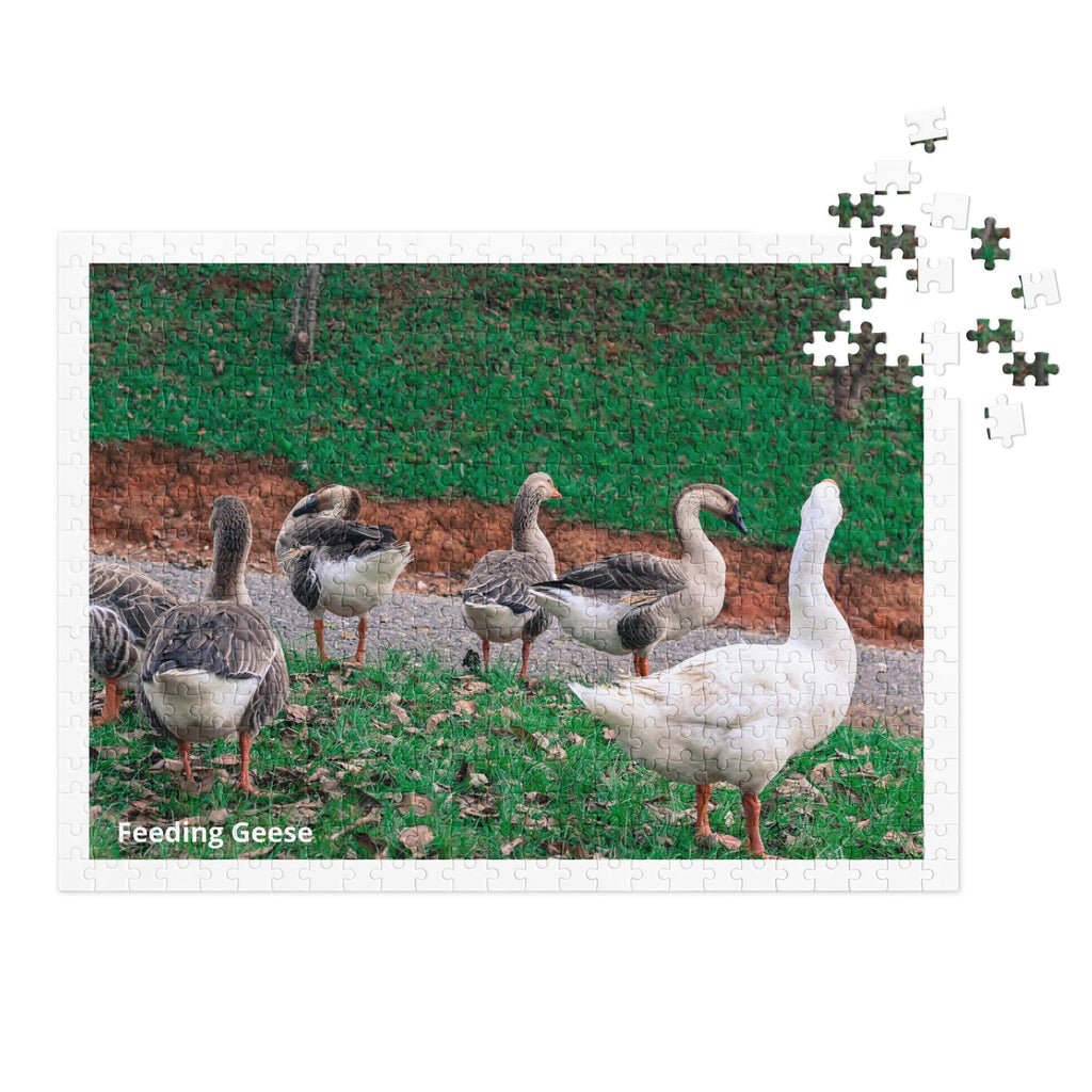 Feeding Geese 500 Piece Jigsaw Puzzle, Glossy Finish, Tin Box