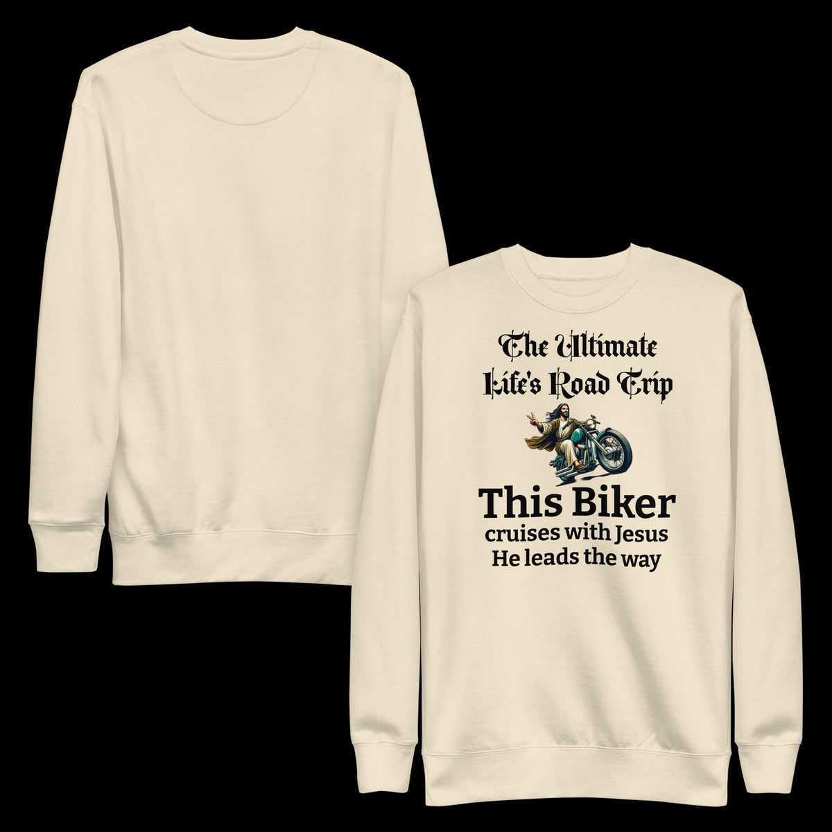 "Riding With Jesus" Christian Biker Sweatshirt