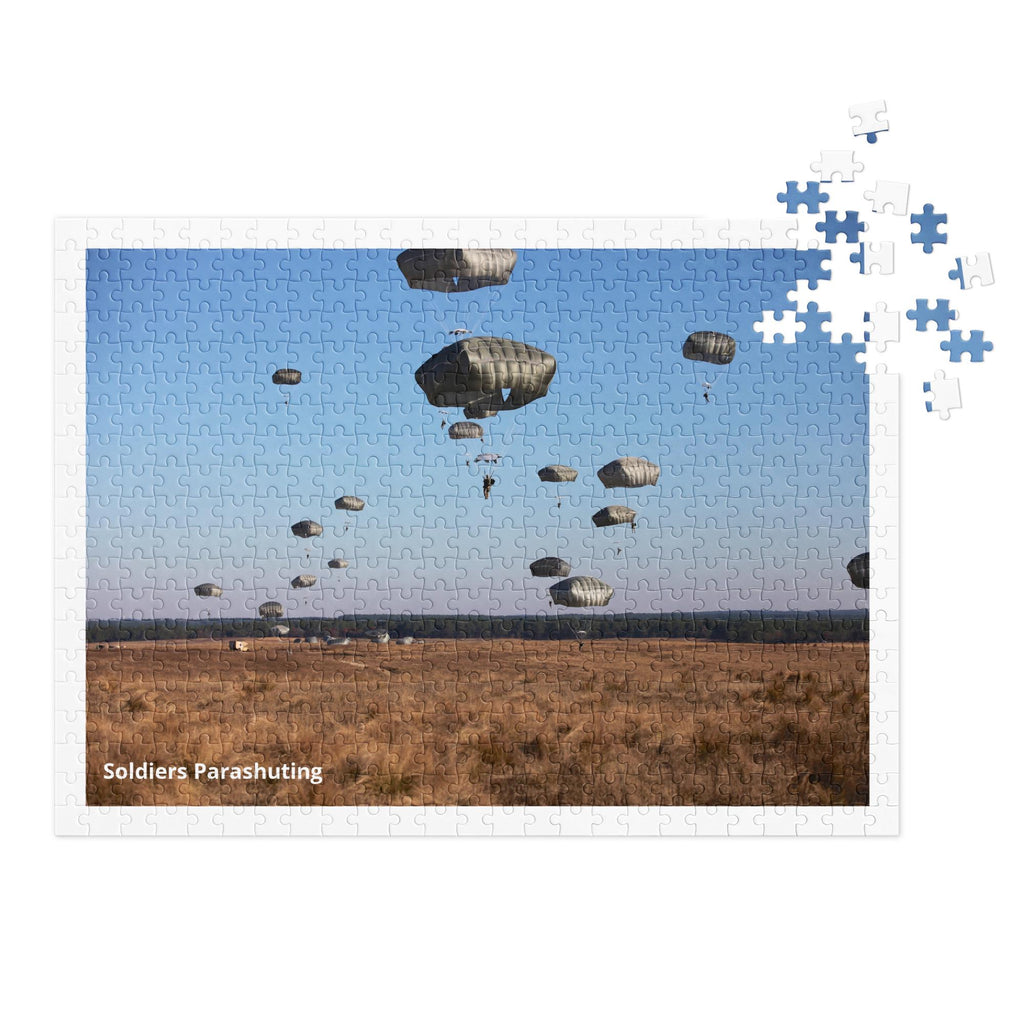 Soldiers Parachuting Jigsaw Puzzle – 500 Pieces | Tin Box Military Gift
