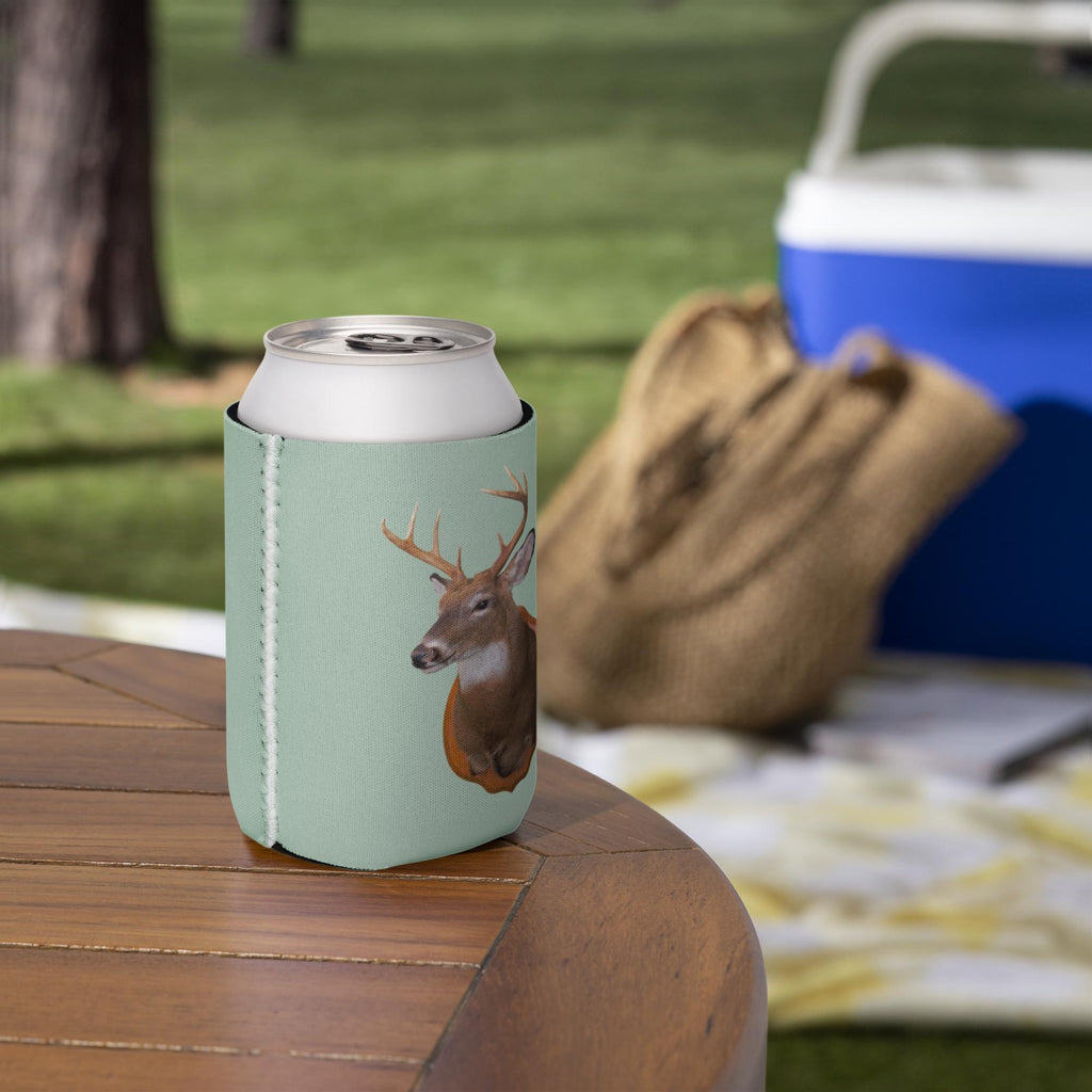 Deer Head Can Cooler – Neoprene Beverage Holder, Hunter Gift