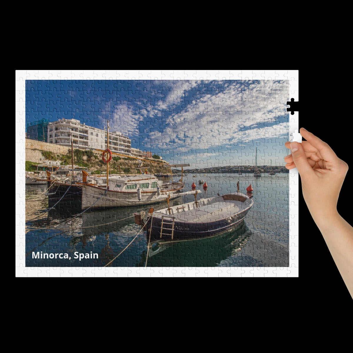 Minorca Spain Harbor Boats Jigsaw Puzzle – 500 Pieces in Tin Box