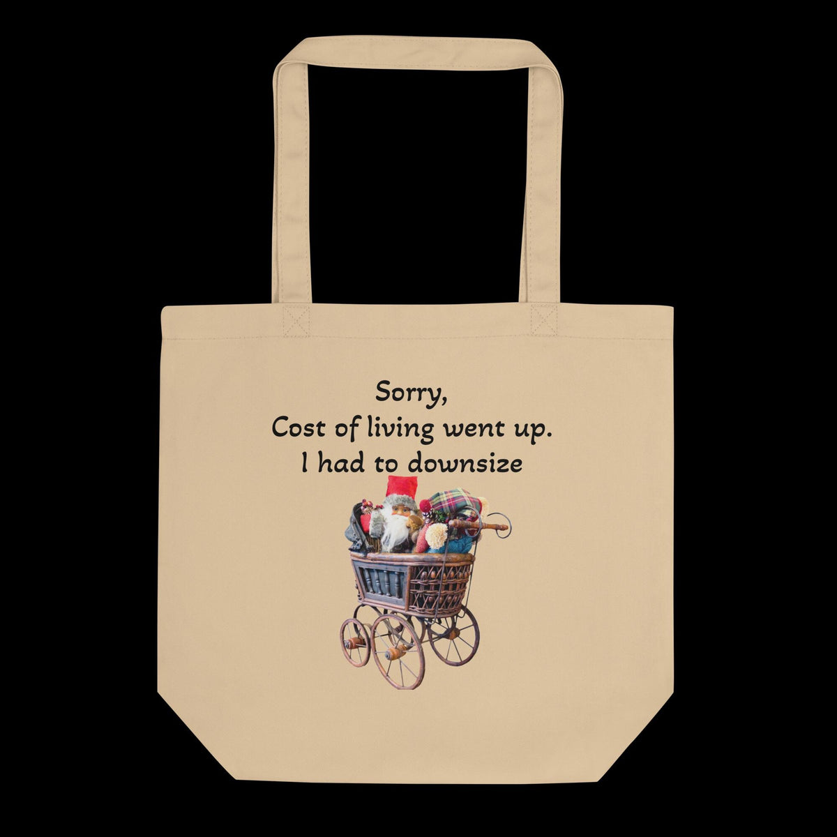 Santa Downsizing Organic Cotton Tote Bag | Funny Christmas Gift