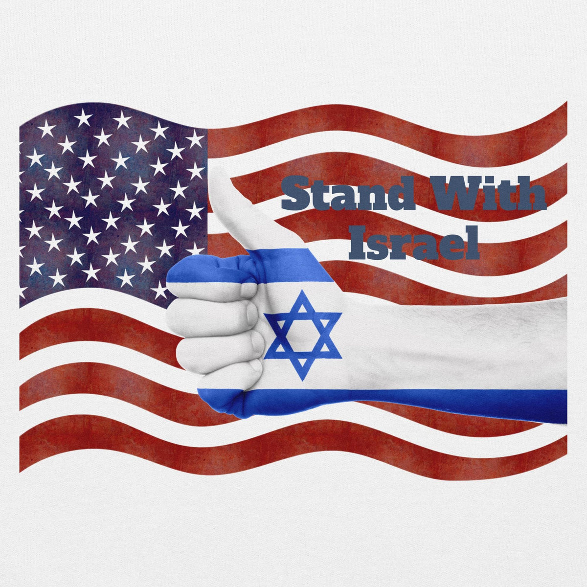 Stand With Israel American Flag & Star of David Unisex Hoodie | Patriotic Christian Gift
