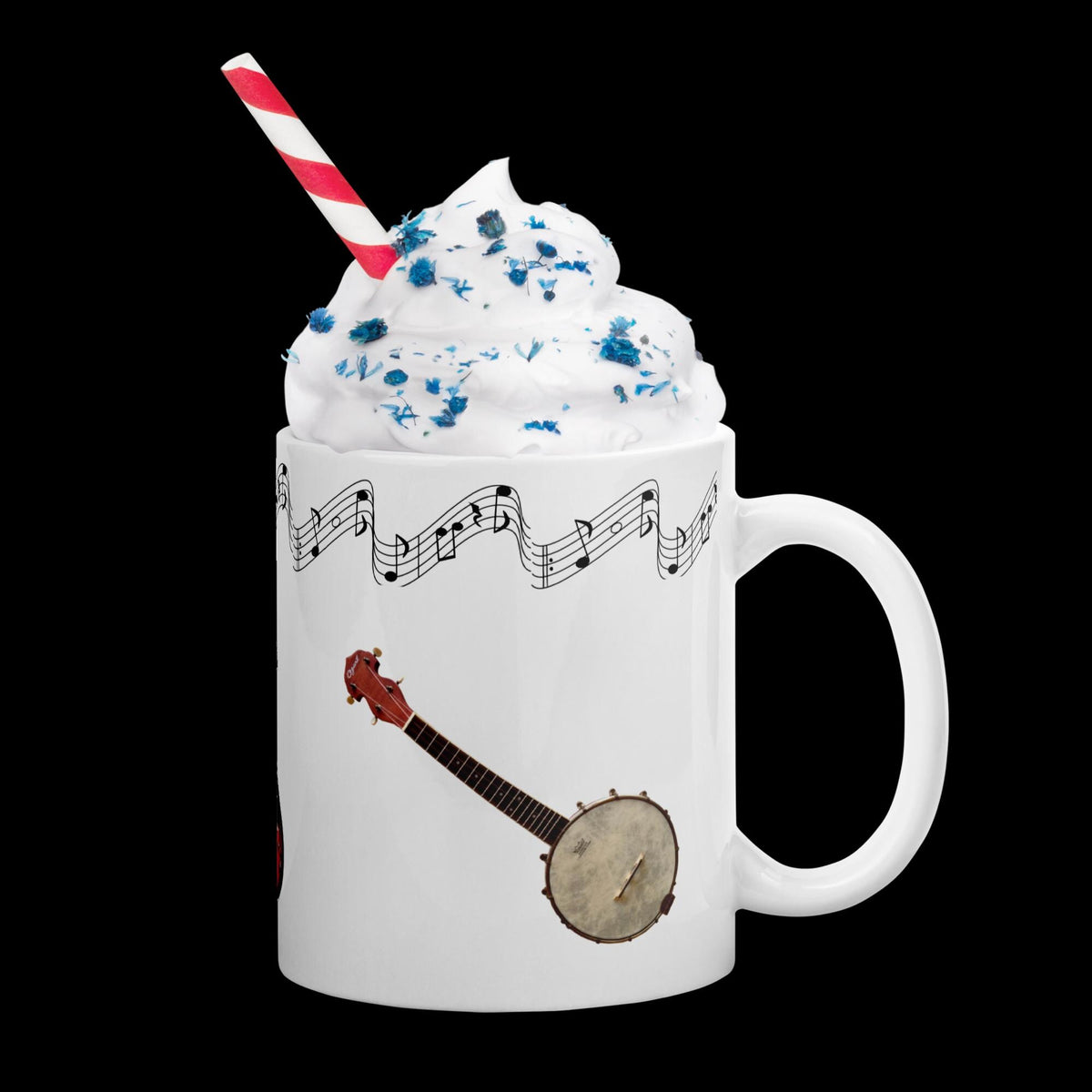 Mandolin, Guitar & Banjo Music White Glossy Mug – 11 oz | Music Lover Gift