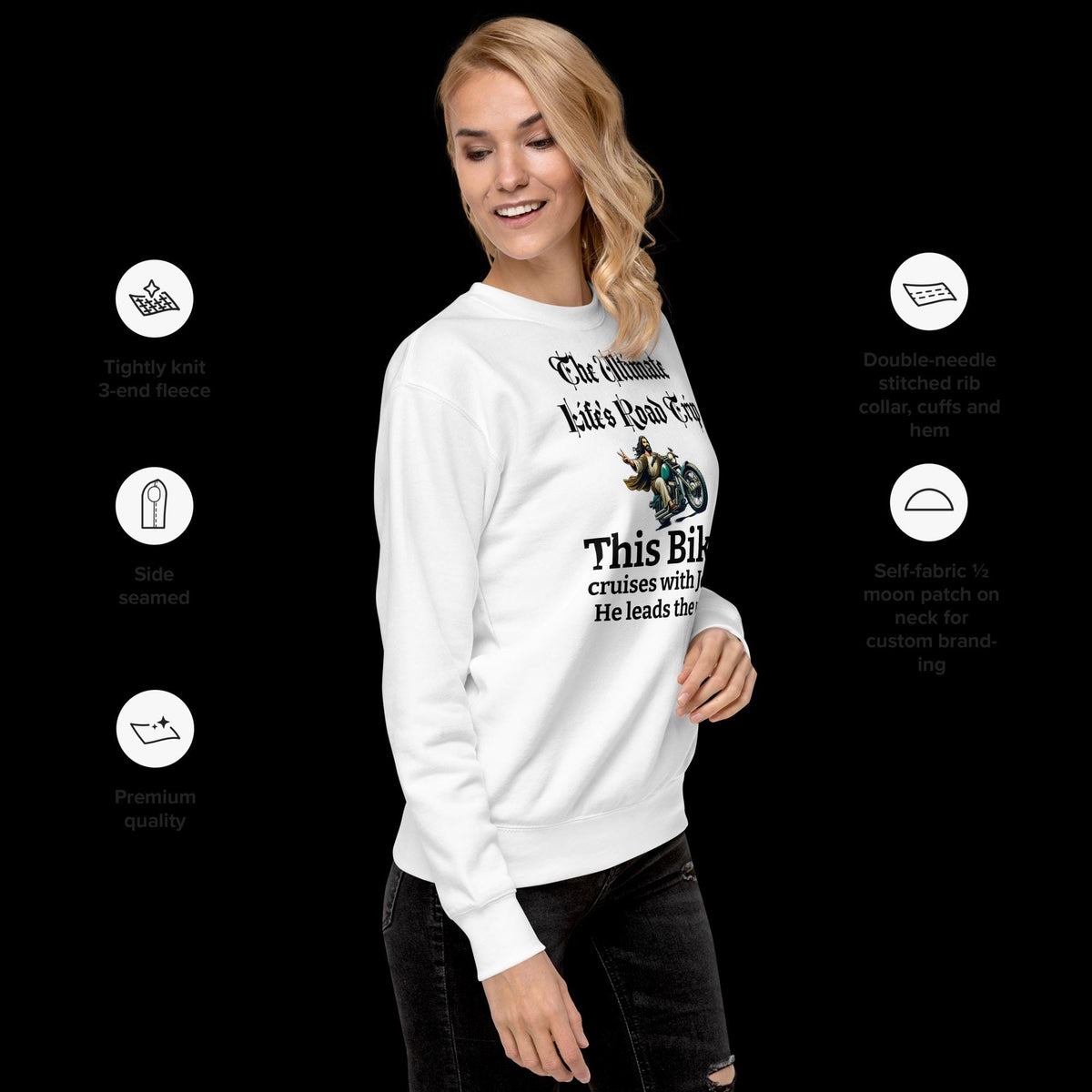 "Riding With Jesus" Christian Biker Sweatshirt