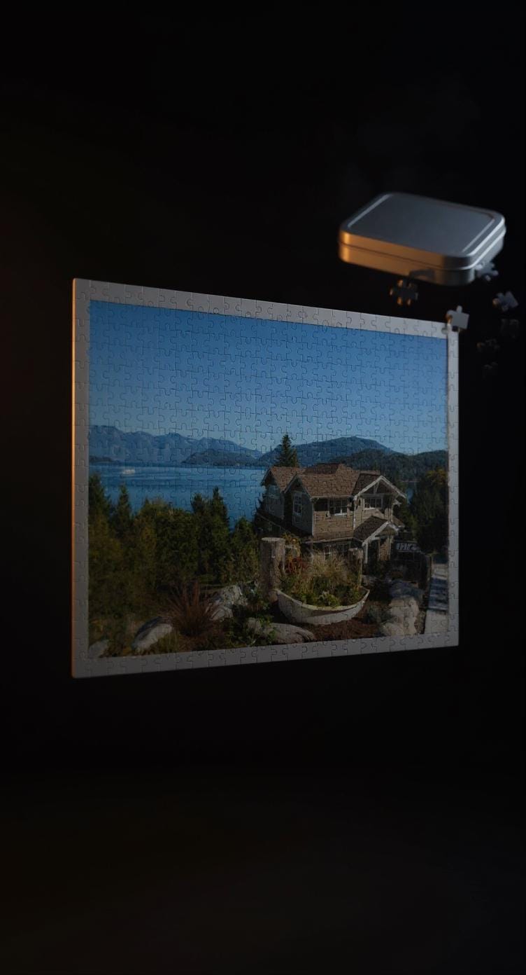 Coastal House Landscape Jigsaw Puzzle – 500 Pieces | Tin Box Gift