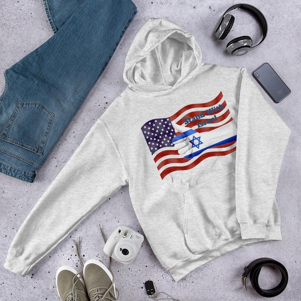 Stand With Israel American Flag & Star of David Unisex Hoodie | Patriotic Christian Gift