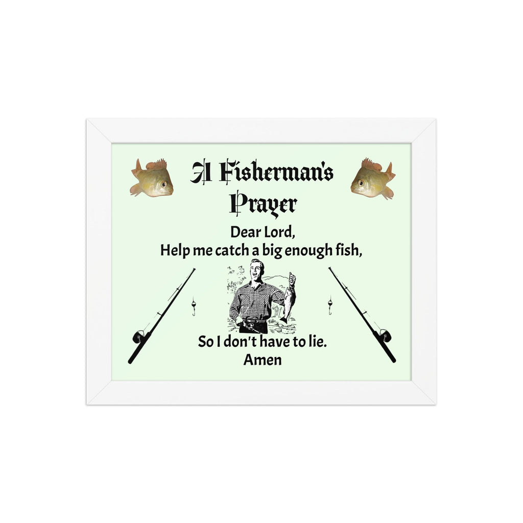 "A Fisherman's Prayer" Framed Poster – 8×10" | Fishing Wall Art Gift