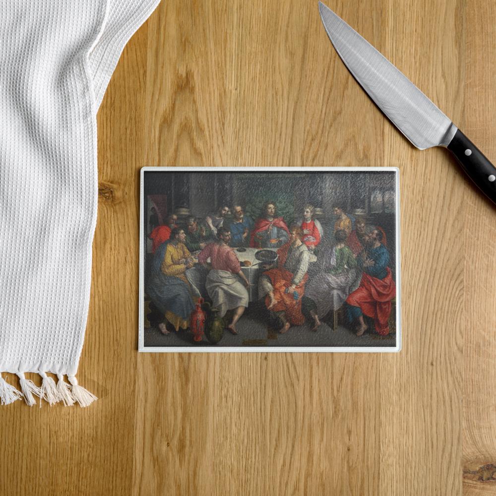 The Last Supper Glass Cutting Board – 2 Sizes | Christian Kitchen Gift