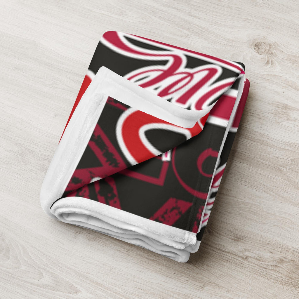 All-Over Love Design Throw Blanket – 60×80" | Gift for Couples & Love Lovers
