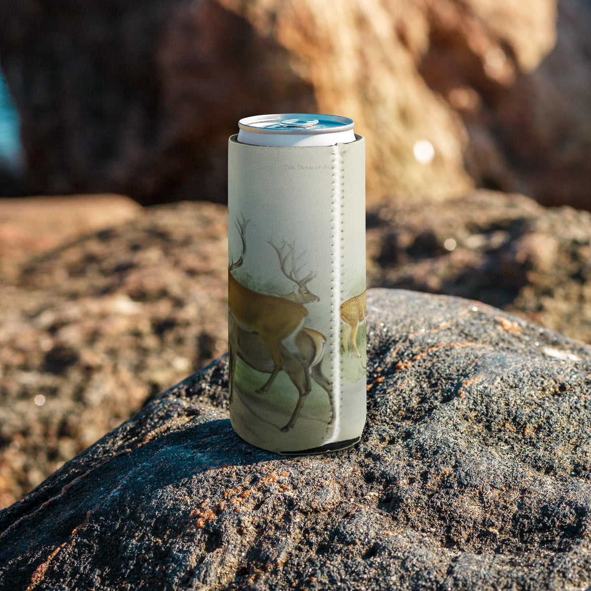 Deer and Elk Grazing Can Cooler – Neoprene, Hunter & Wildlife Gift