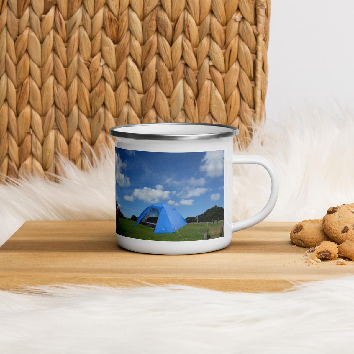RV & Tent Campfire Enamel Mug – 12 oz | Camping Gift