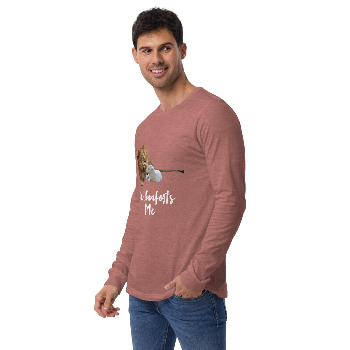 "He Comforts Me" Unisex Long Sleeve Tee | Christian Faith Gift