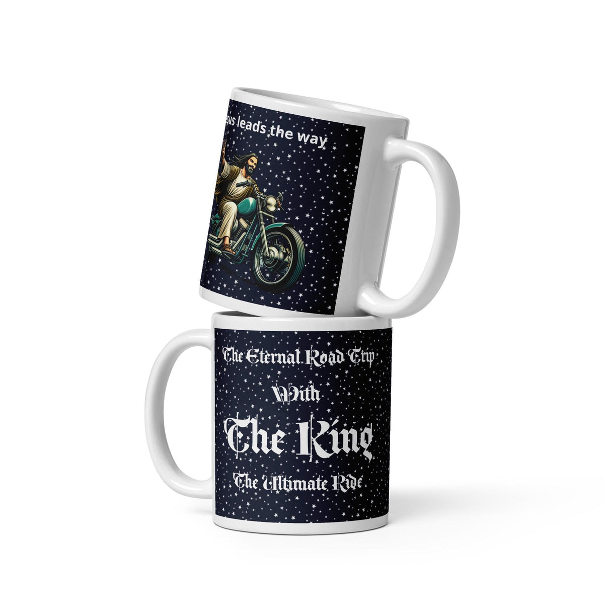 Jesus Riding Motorcycle Mug – Christian Biker Gift