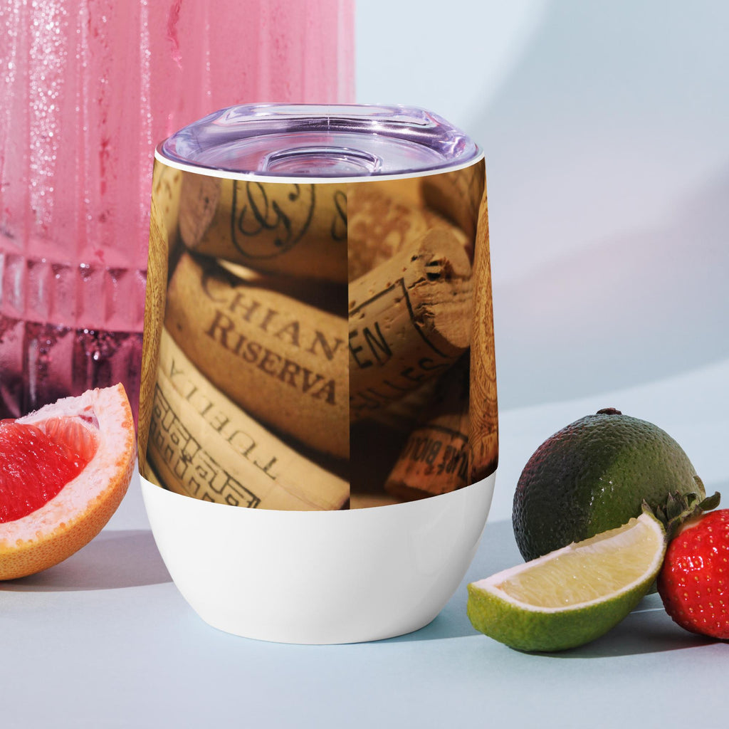 Cork Design Stainless Steel Wine Tumbler – 12 oz Insulated Party Cup