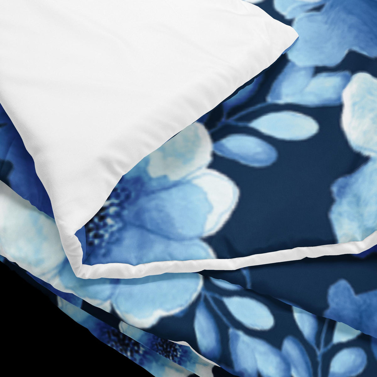 All-Over Blue Floral With Blue Background Design Comforter, King, Queen, Full, or Twin