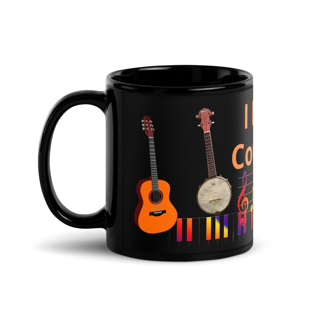 "I Love Country Music" Black Glossy Mug – 11 oz | Country Music Gift