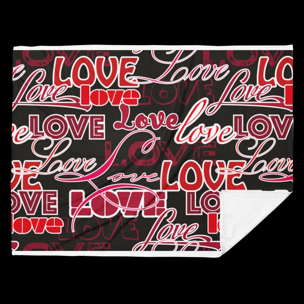 All-Over Love Design Throw Blanket – 60×80" | Gift for Couples & Love Lovers