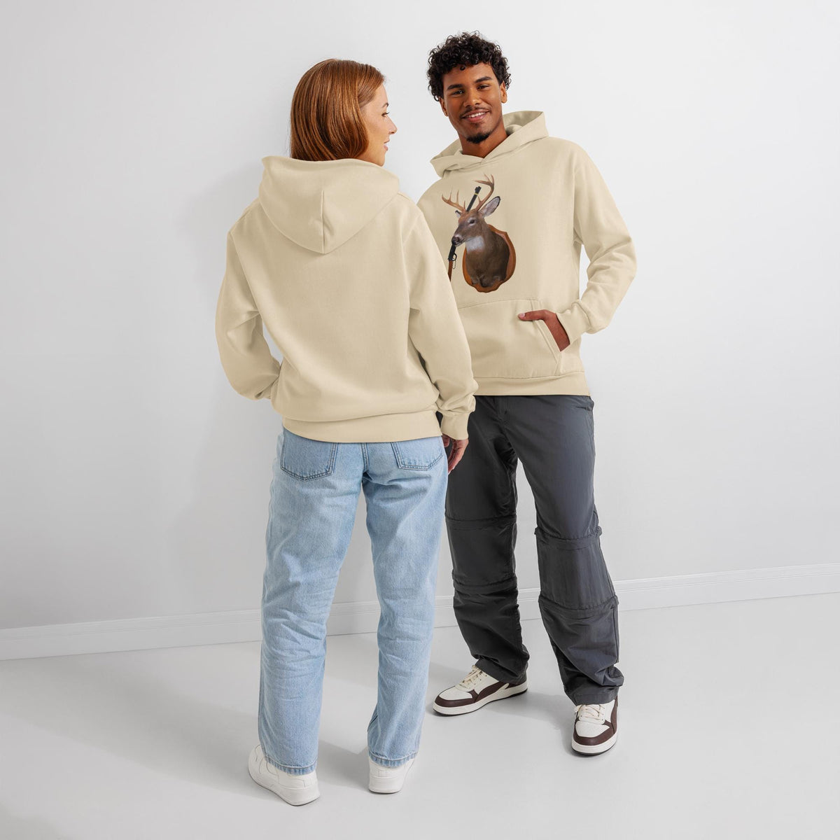 Hunting Rifle & Mounted Deer Head Urban Hoodie