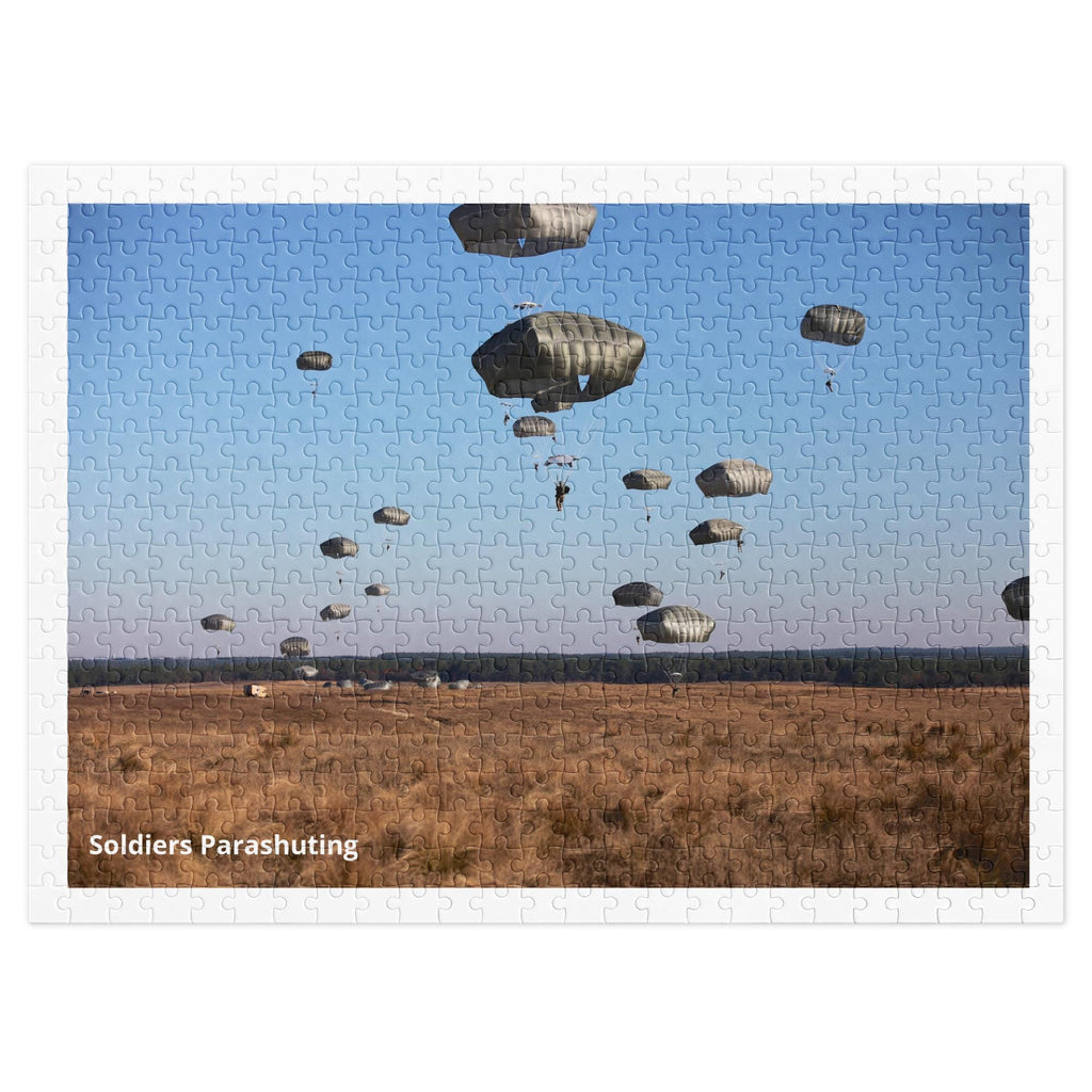 Soldiers Parachuting Jigsaw Puzzle – 500 Pieces | Tin Box Military Gift