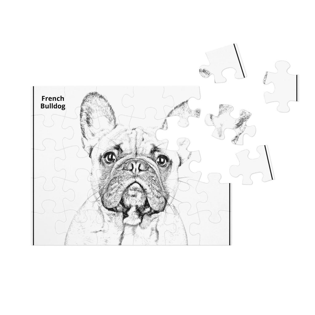 French Bulldog Colorable Jigsaw Puzzle – 30 Pieces in Tin Box