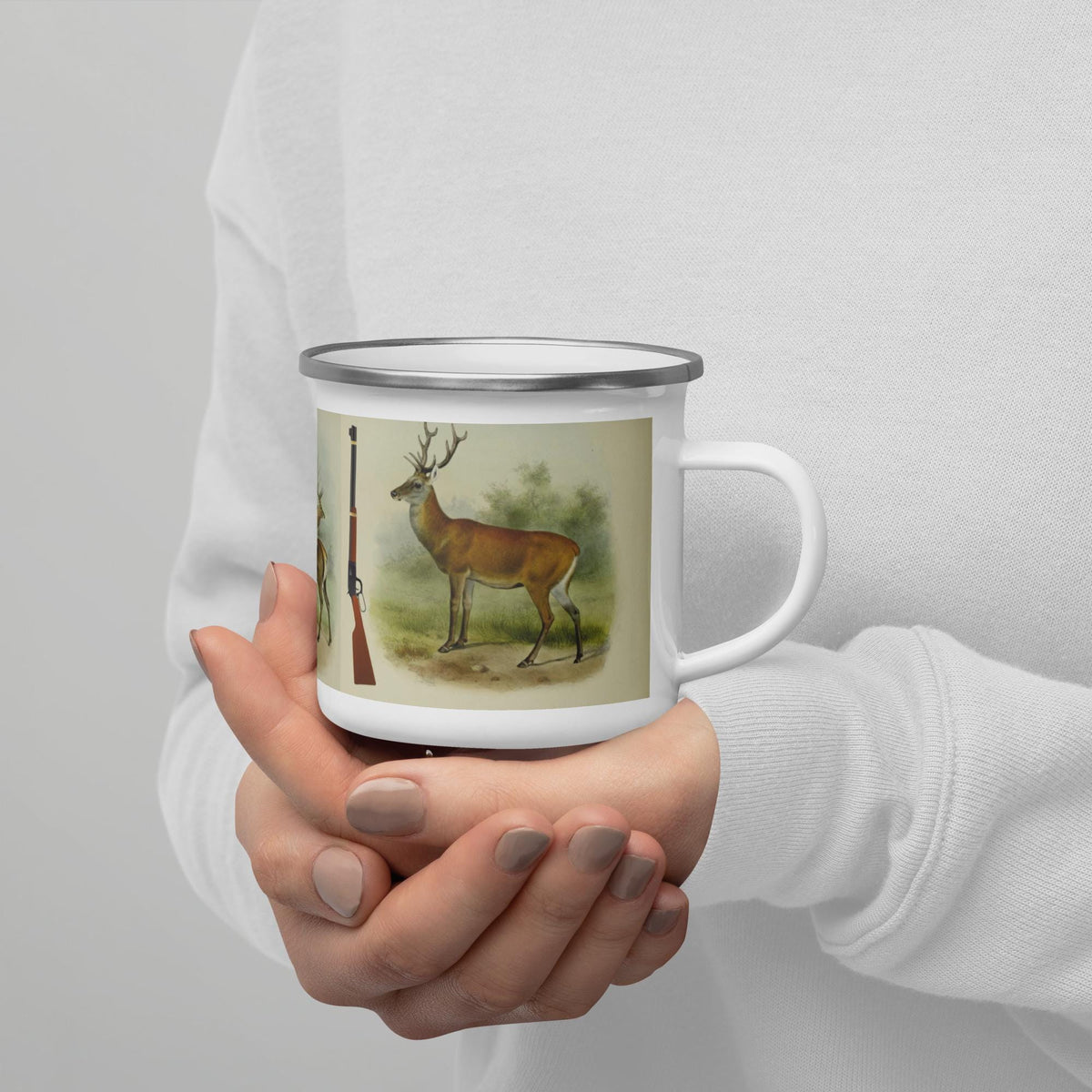 Outdoor Enamel Mug – 12 oz, Hunting, Camping & Fishing Gift