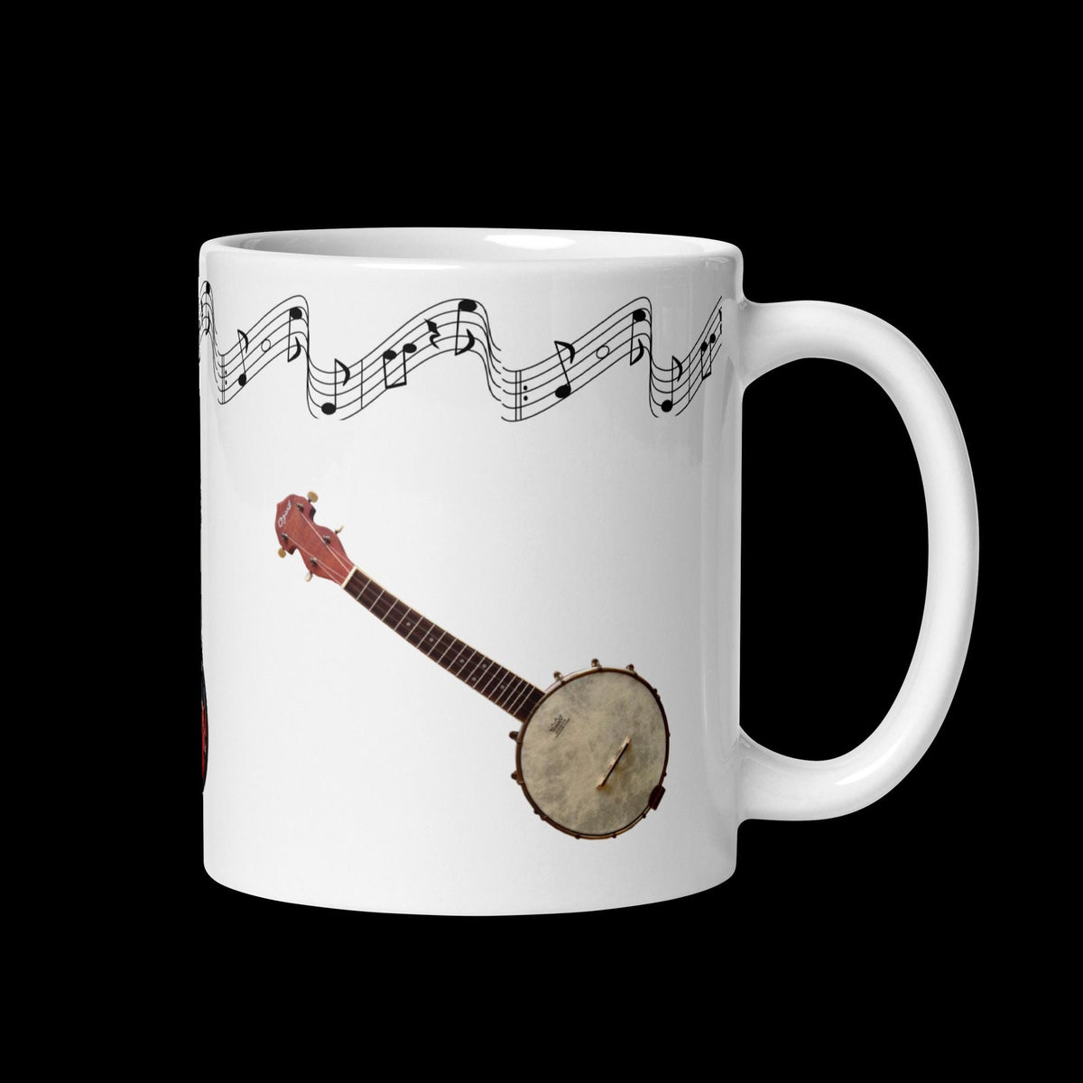 Mandolin, Guitar & Banjo Music White Glossy Mug – 11 oz | Music Lover Gift