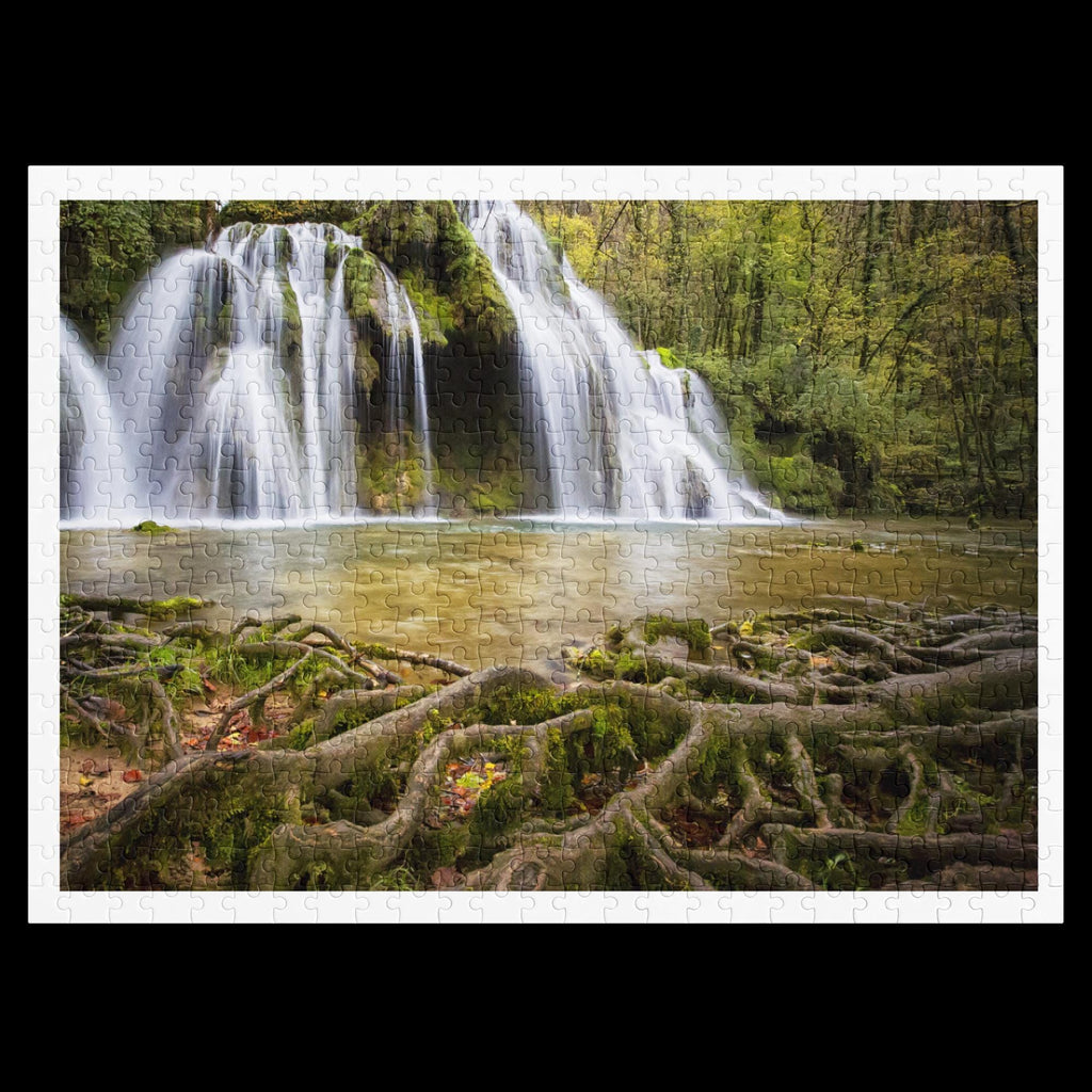 500 Piece Jigsaw Puzzle – Waterfall Landscape Scene in Tin Box