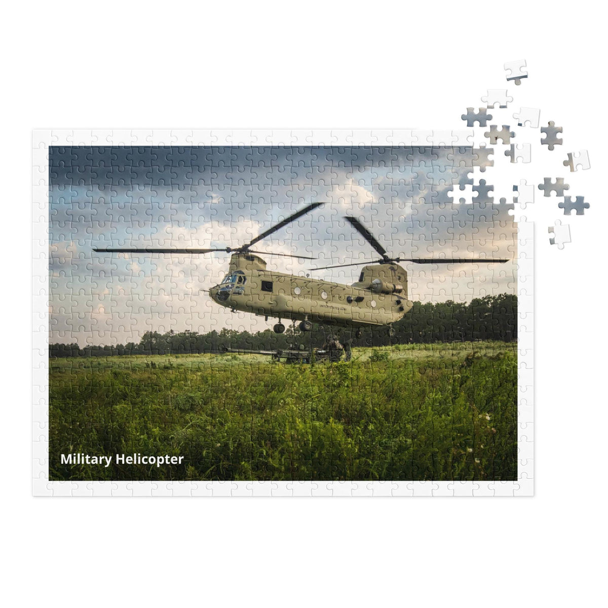 Military Helicopter Jigsaw Puzzle – 500 Pieces | Tin Box Military Gift
