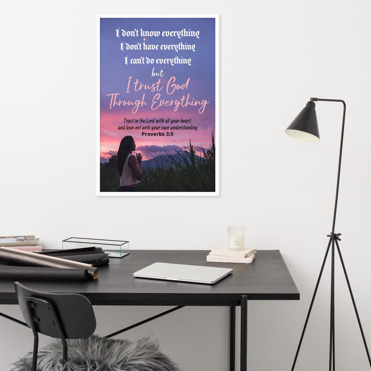 "Trust in the Lord" Proverbs 3:5 Framed Wall Art Poster | Christian Home Decor