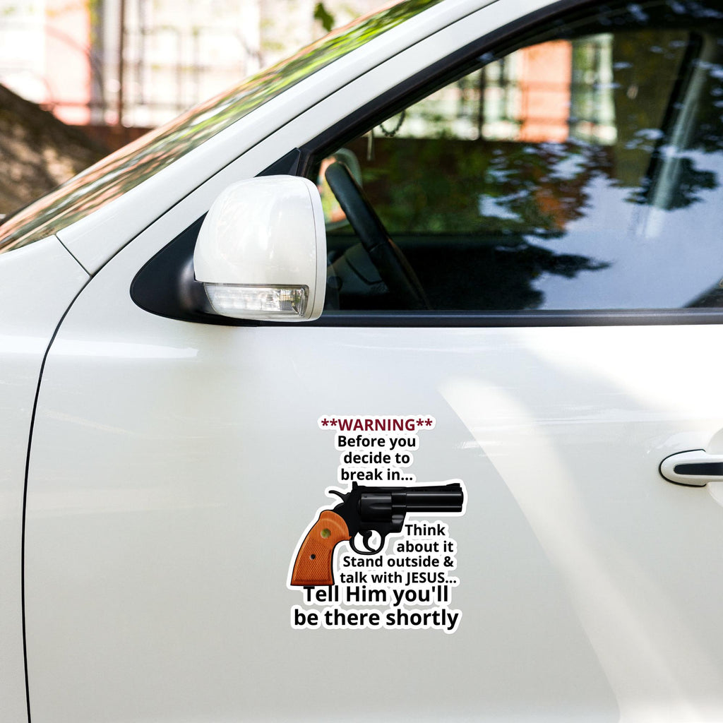 Warning Security Vinyl Decal – Home & Auto Deterrent | Multiple Sizes