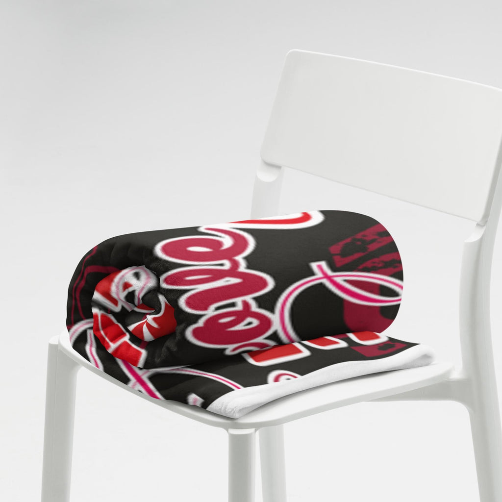 All-Over Love Design Throw Blanket – 60×80" | Gift for Couples & Love Lovers