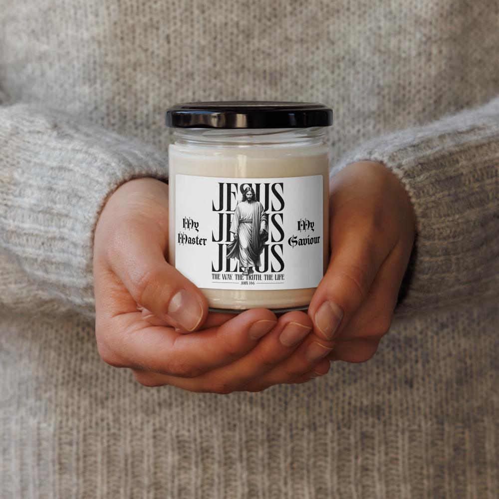 "My Master, My Saviour" Christmas Warmth Soy Candle With Lid – 9 oz | Christian Christmas Gift