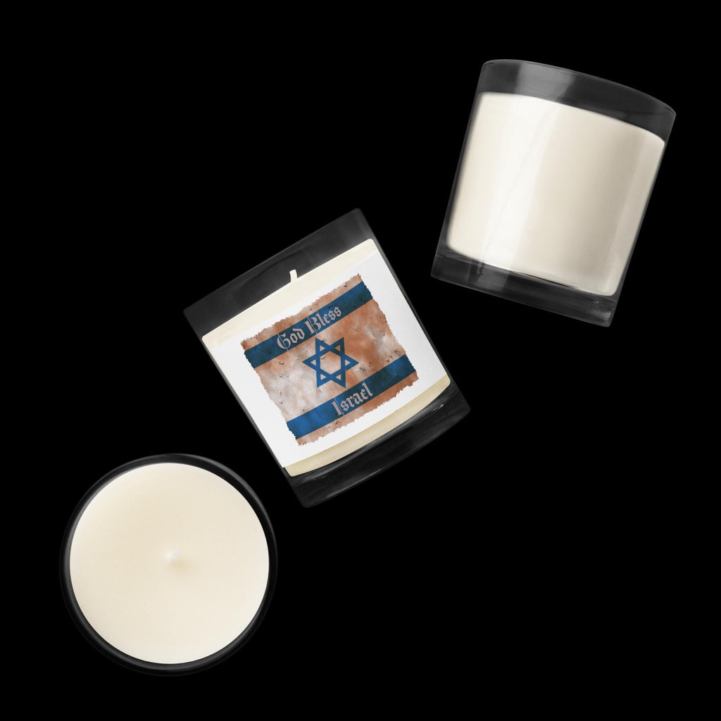 Israel Flag & Star of David Soy Wax Candle | Stand With Israel Home Decor