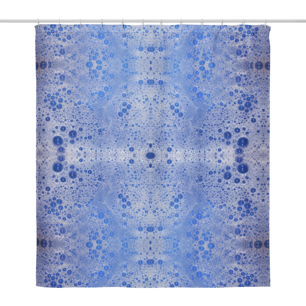 Soap Bubbles Shower Curtain – Blue Background, Unique Bathroom Gift for Her