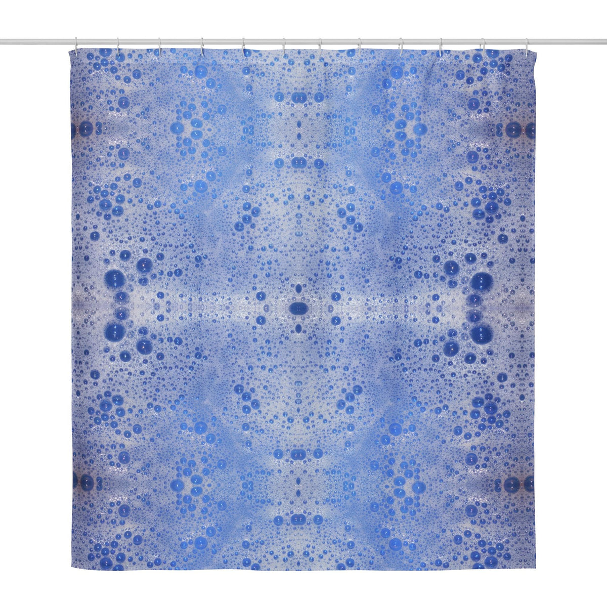 Soap Bubbles Shower Curtain – Blue Background, Unique Bathroom Gift for Her