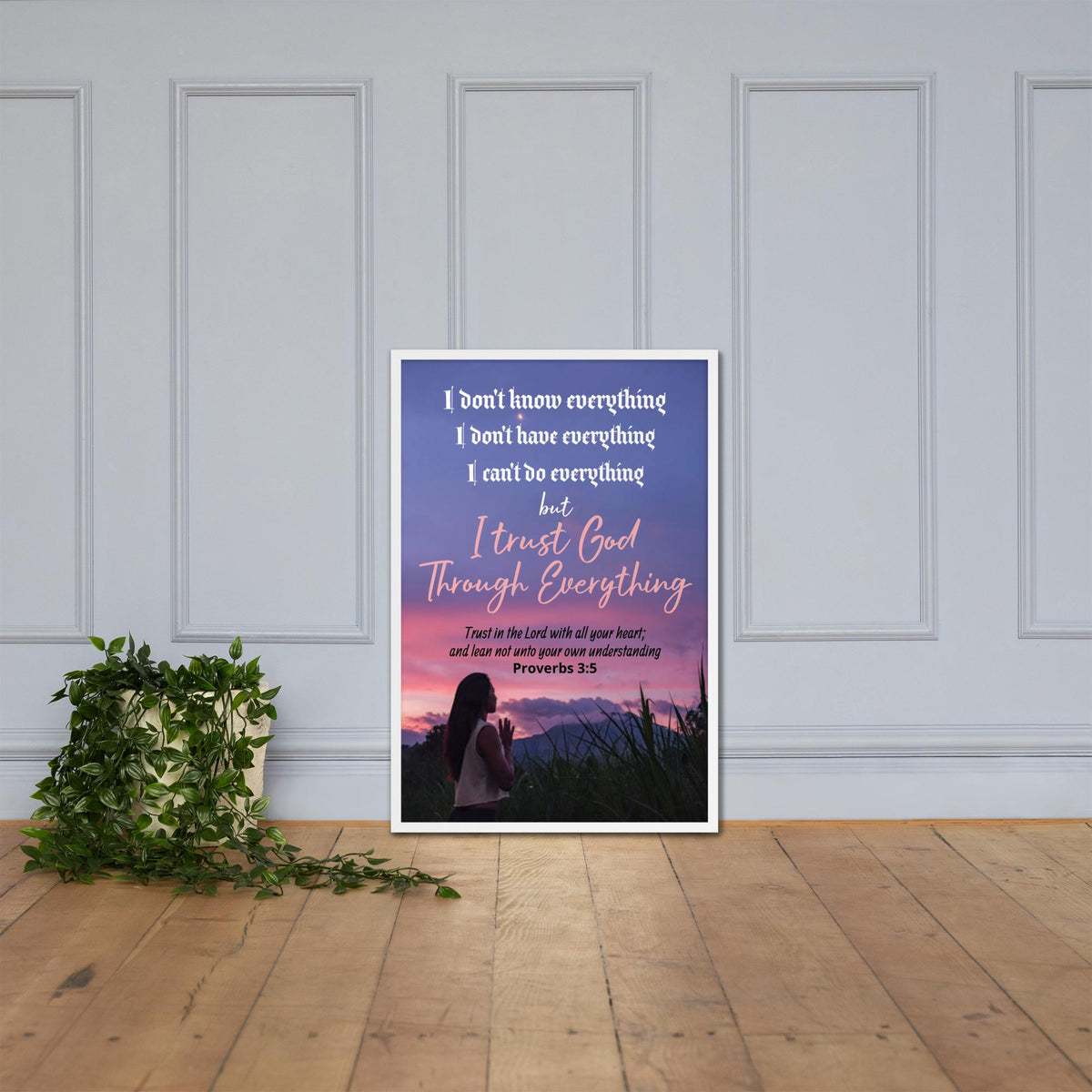 "Trust in the Lord" Proverbs 3:5 Framed Wall Art Poster | Christian Home Decor