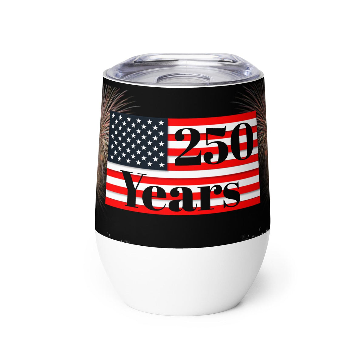 America 250 Years Wine Tumbler – 12 oz Stainless Steel | Patriotic Party Gift