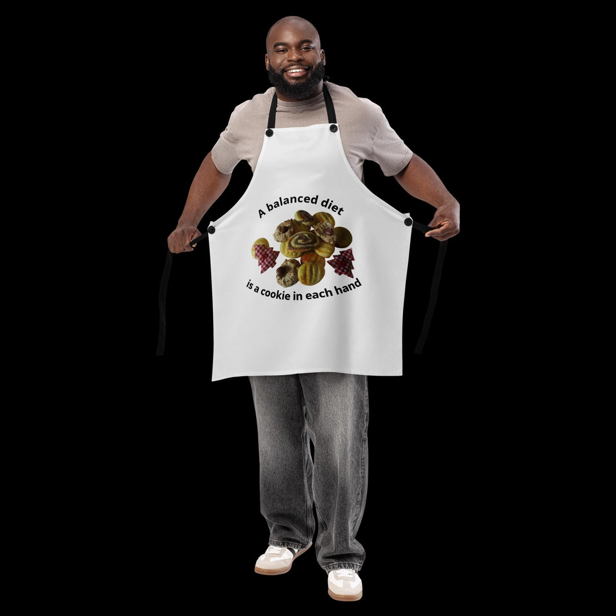 "A Balanced Diet: A Cookie in Each Hand" Apron | Funny Baking Gift
