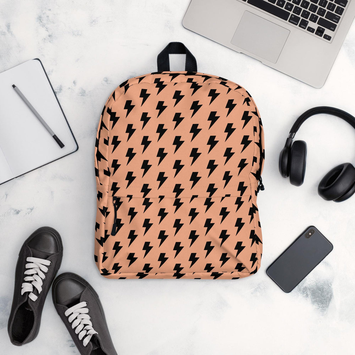 All-Over Design Backpack – Water-Resistant, Laptop Pocket, Daily Use