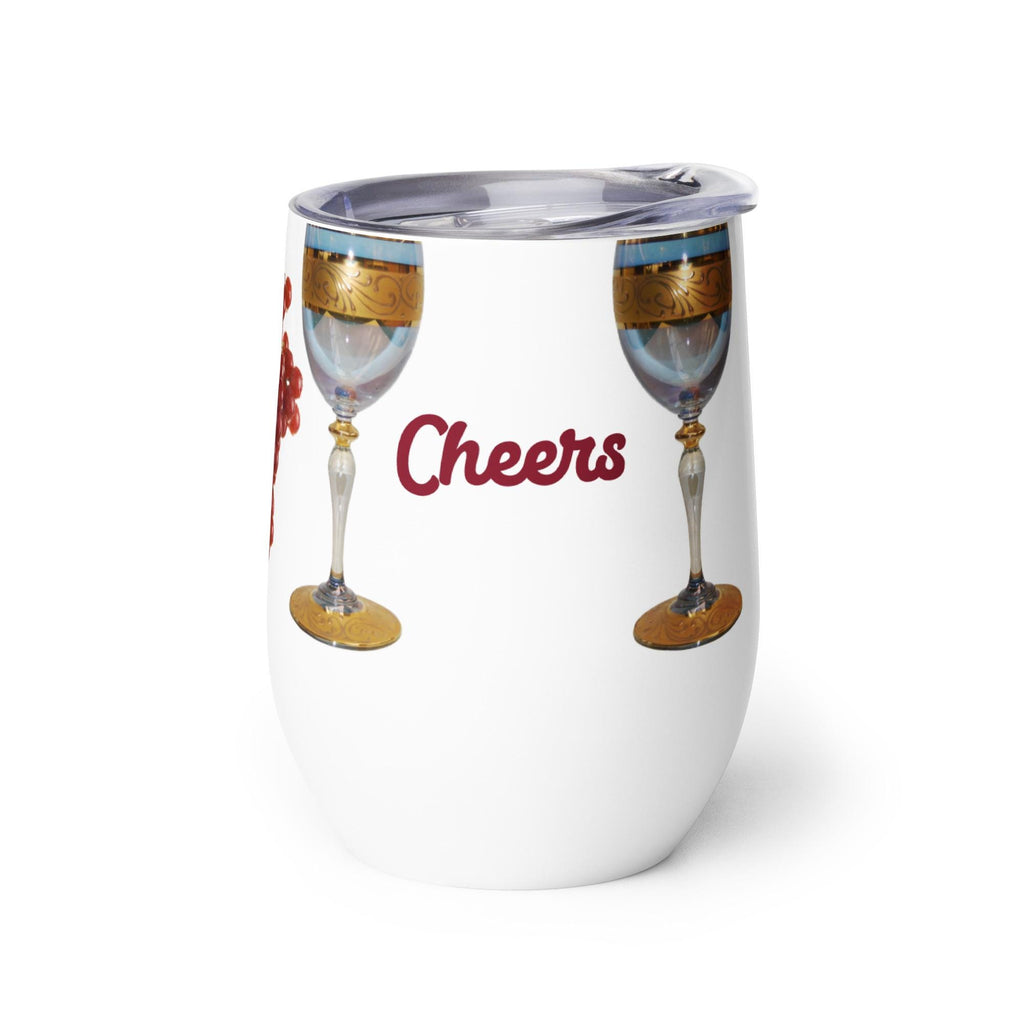 Grapes & Wine Glasses Stainless Steel Wine Tumbler – 12 oz Gift