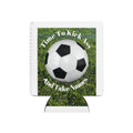 Soccer Ball Can Cooler – Green Grass Background | Soccer Fan Gift