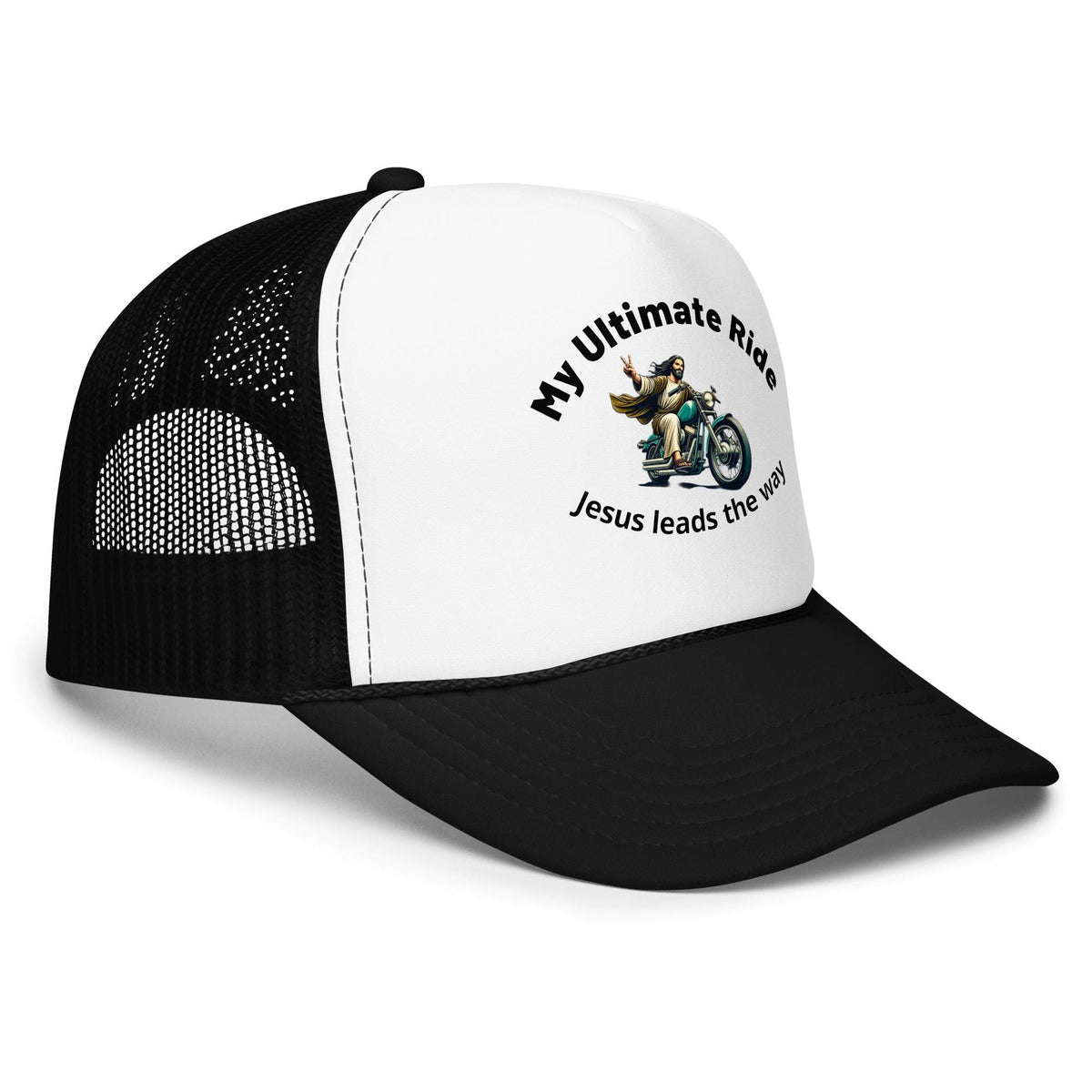 Jesus Motorcycle Foam Trucker Hat – Christian Biker Gift