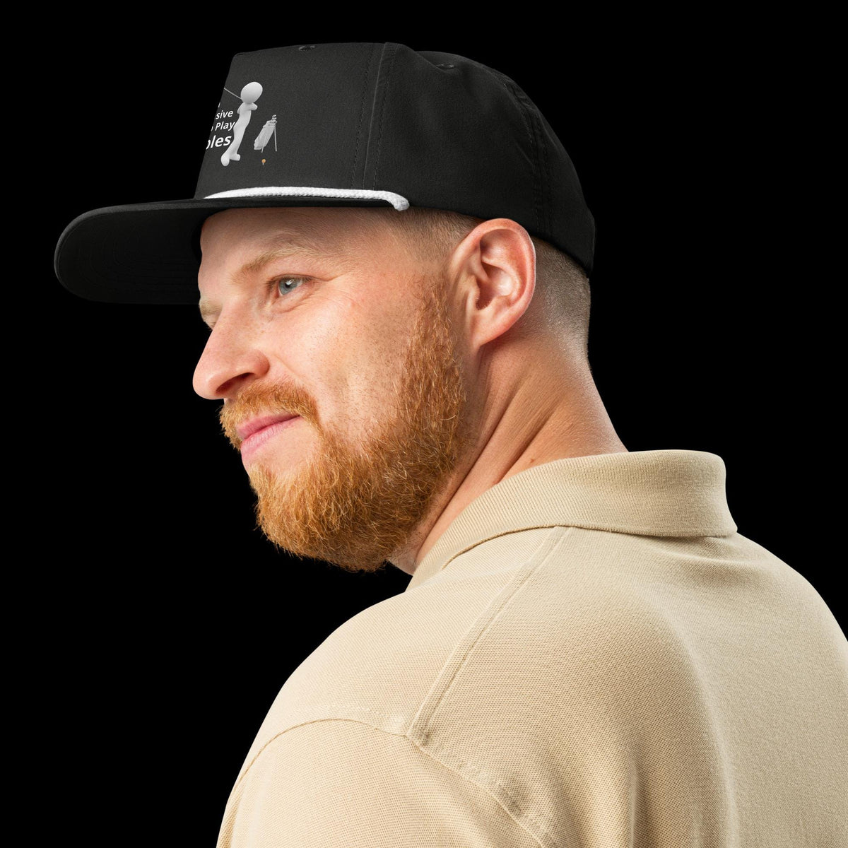 Golf Rope Cap – Black & White Contrast | Adjustable Snapback