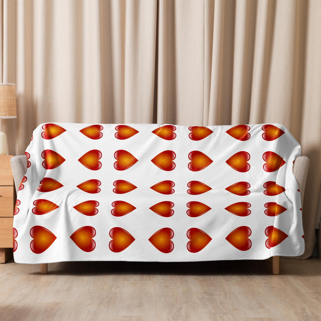 60"x 80", 50"x 60", or 37"x 57" Sherpa Blanket With Heart Design