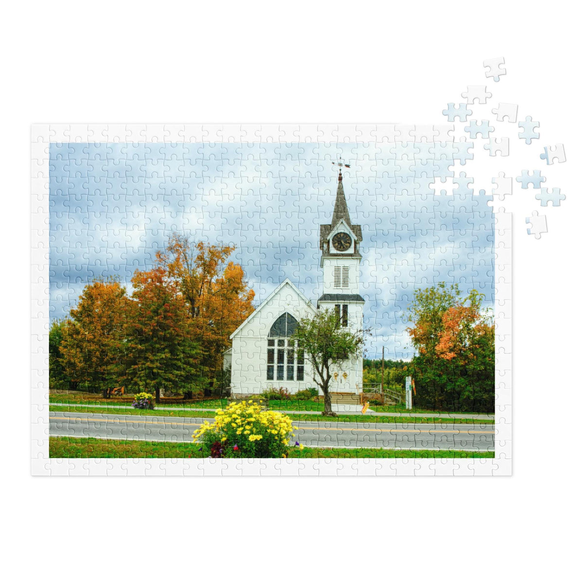 Church Landscape Jigsaw Puzzle – 500 Pieces | Tin Box Christian Gift