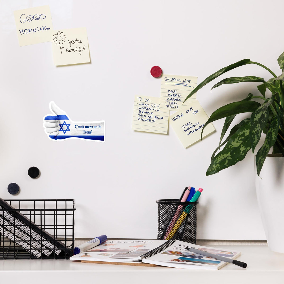 Israel Flag Magnet – Star of David, Blue & White | Stand With Israel Gift