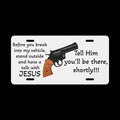 Warning to Criminals Vanity License Plate | Car Break-In Deterrent