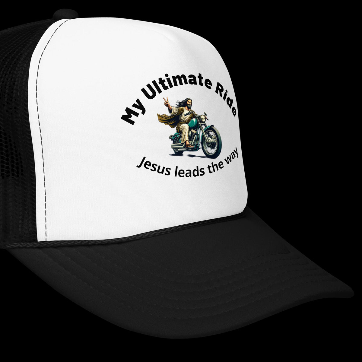 Jesus Motorcycle Foam Trucker Hat – Christian Biker Gift