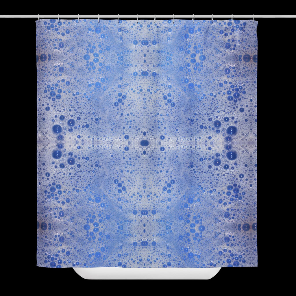 Soap Bubbles Shower Curtain – Blue Background, Unique Bathroom Gift for Her